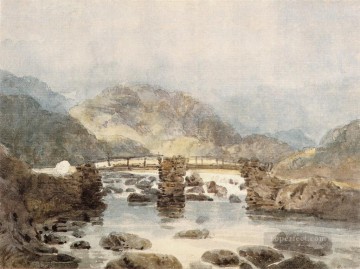 Bedd watercolour scenery Thomas Girtin Landscapes river Oil Paintings